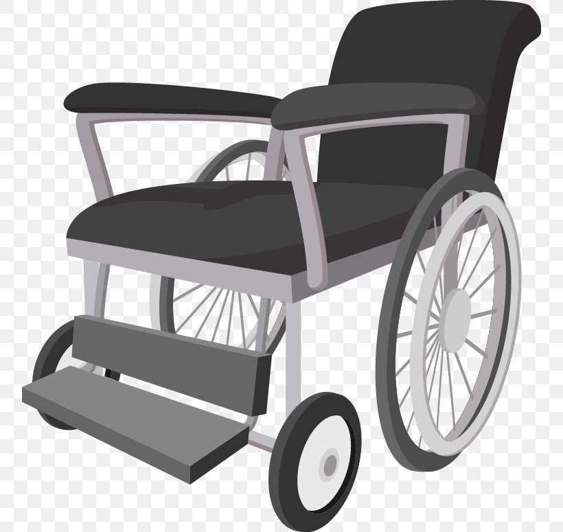 Wheelchair Cartoon Illustration, PNG, 756x775px, Wheelchair, Art, Automotive Design, Cart, Cartoon Download Free