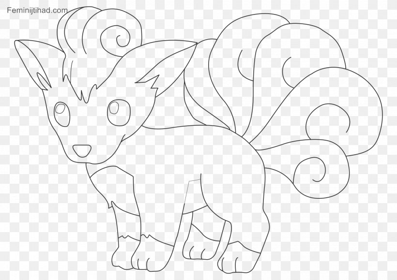 Line Art Drawing Vulpix Coloring Book, PNG, 1920x1358px, Line Art, Animal Figure, Art, Artwork, Black And White Download Free