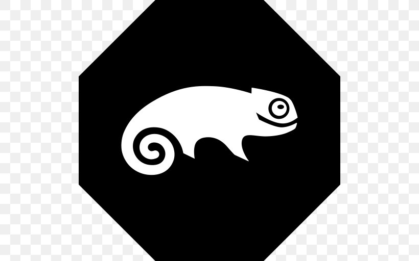 SUSE Linux Distributions OpenSUSE, PNG, 512x512px, Suse Linux Distributions, Black, Black And White, Brand, Debian Download Free