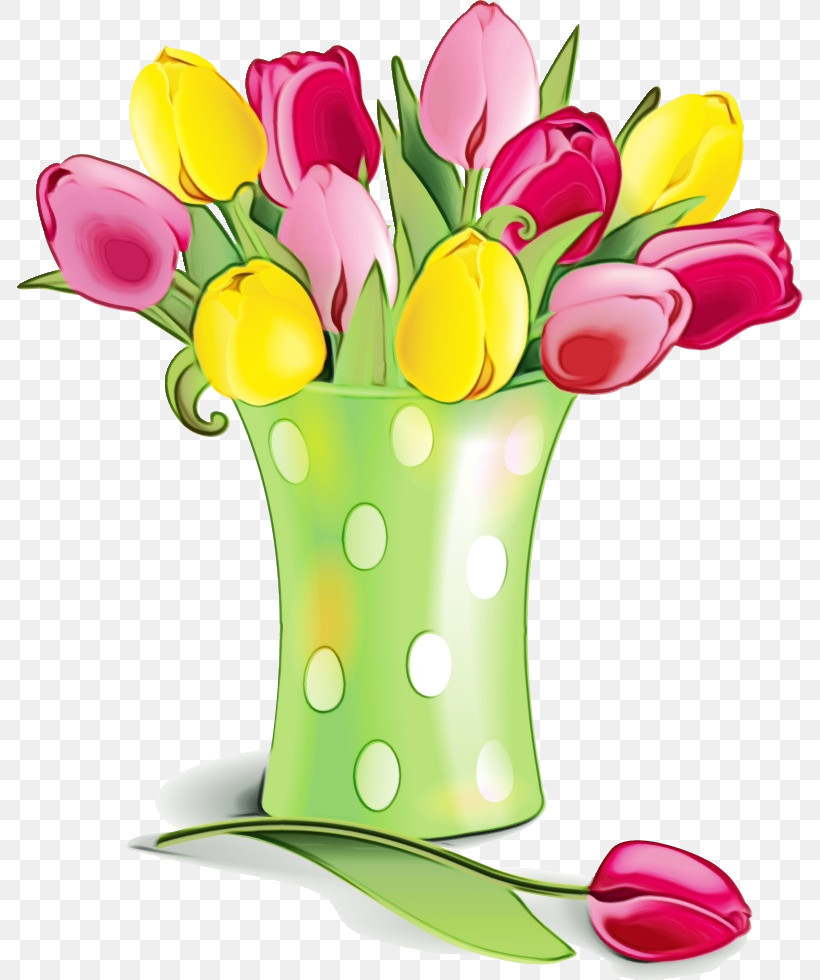 Tulip Cut Flowers Flower Yellow Vase, PNG, 786x980px, Flower, Bouquet, Cut Flowers, Floral, Flowerpot Download Free