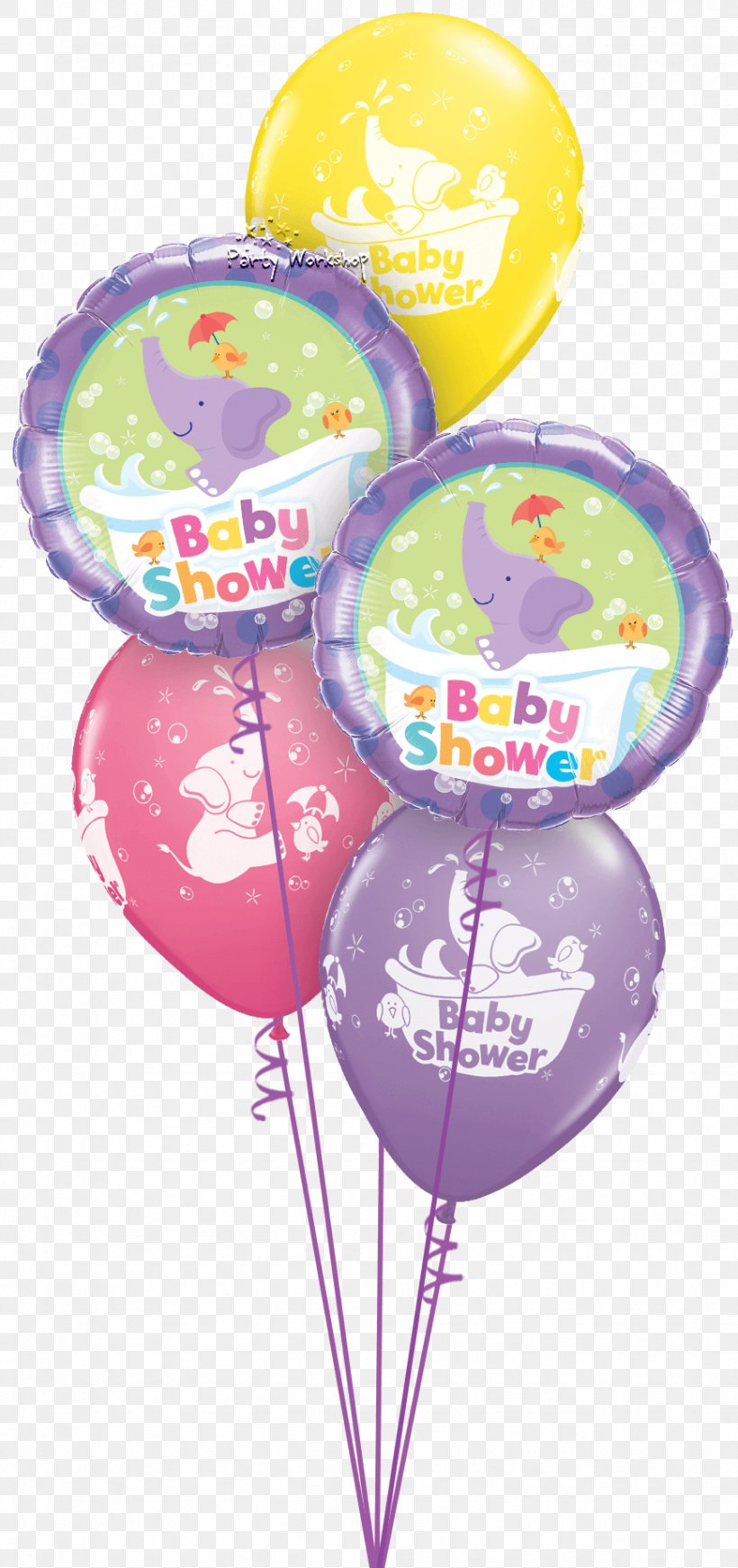 Balloon Baby Shower Party Birthday Flower Bouquet, PNG, 869x1846px, Watercolor, Cartoon, Flower, Frame, Heart Download Free