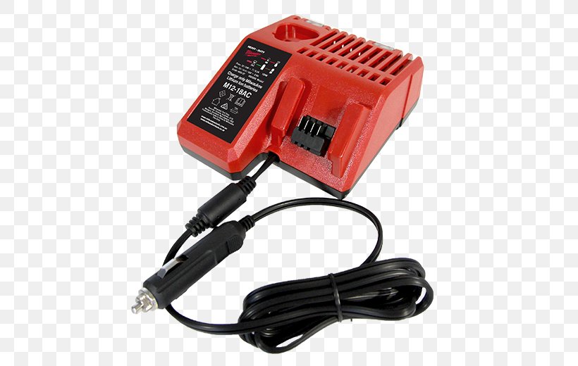 Battery Charger AC Adapter Lithium-ion Battery Milwaukee Electric Tool Corporation Milwaukee M12 2-Tool Combo Kit 2497-22, PNG, 520x520px, Battery Charger, Ac Adapter, Battery Pack, Computer Component, Cordless Download Free