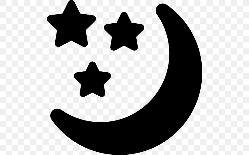Star And Crescent Moon Symbol, PNG, 512x512px, Star And Crescent, Area, Black And White, Crescent, Dark Star Download Free
