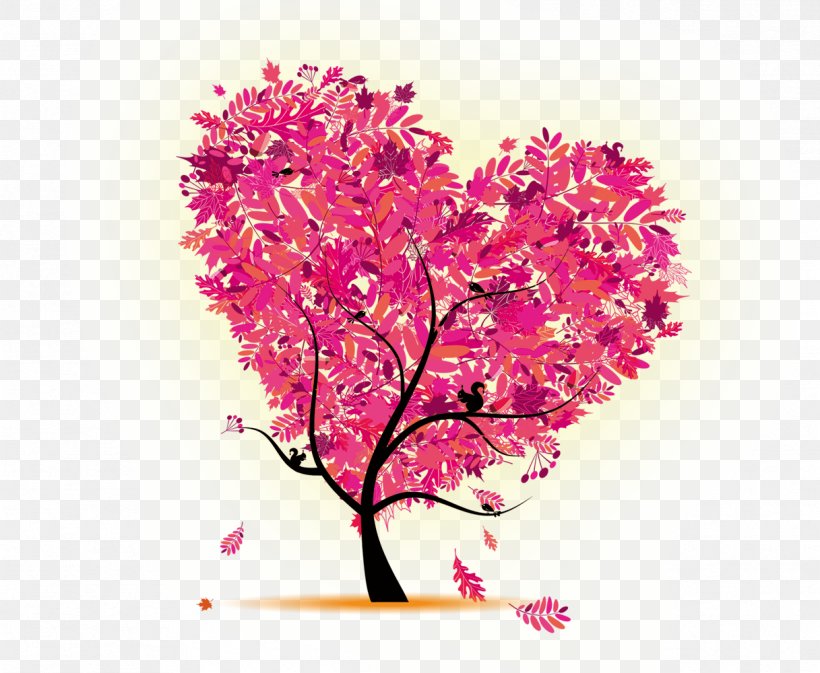 Tree Shaping Heart, PNG, 1217x1000px, Flower, Blossom, Branch, Cherry Blossom, Floral Design Download Free