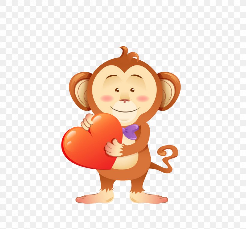Pet Monkey Heart Illustration, PNG, 942x877px, Monkey, Art, Can Stock Photo, Cartoon, Fictional Character Download Free