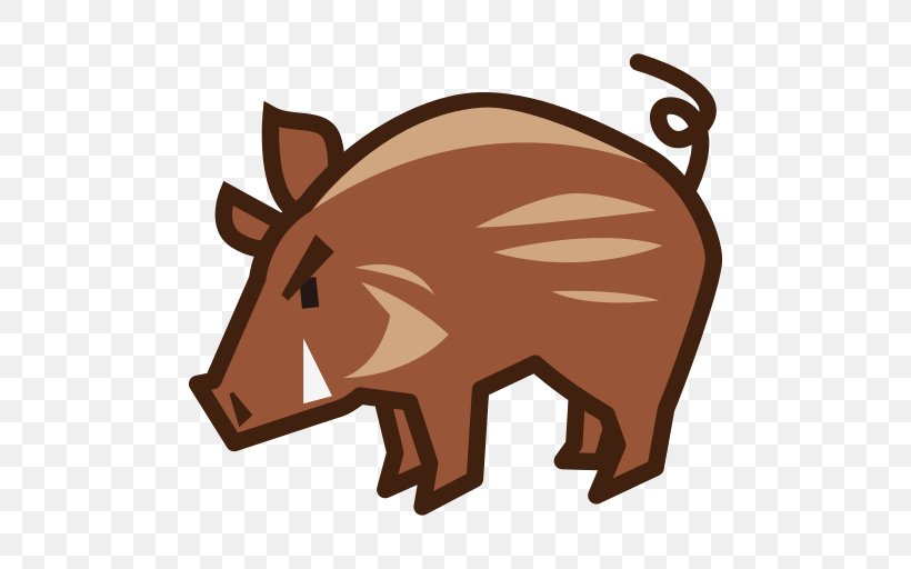 Wild Boar Emoji Sticker Common Warthog SMS, PNG, 512x512px, Wild Boar, Cartoon, Cattle Like Mammal, Common Warthog, Email Download Free