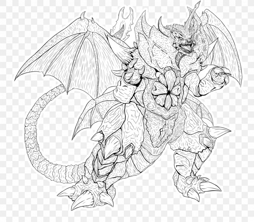 Dragon Leaf Line Art White Sketch, PNG, 1024x896px, Dragon, Artwork, Black And White, Drawing, Fictional Character Download Free