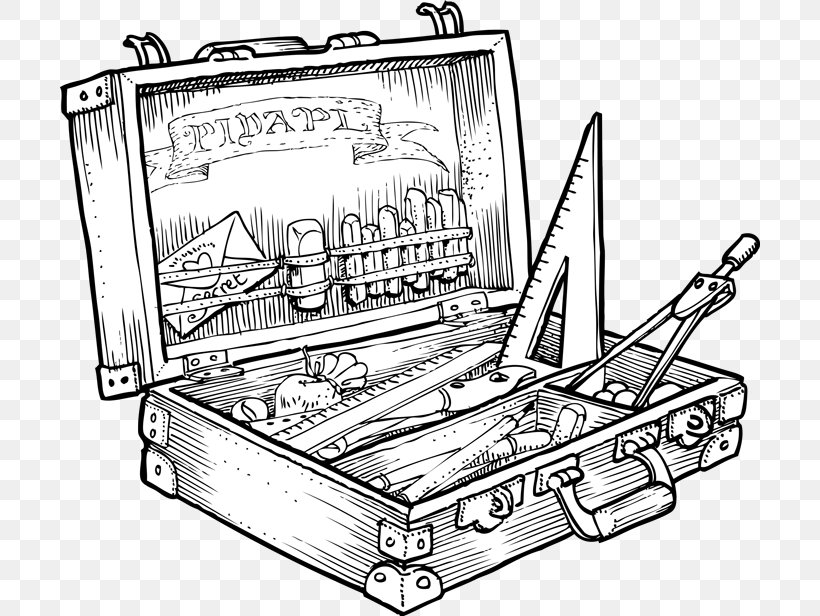 Tool Boxes Black And White Drawing Line Art, PNG, 700x616px, Tool Boxes, Bag, Black, Black And White, Box Download Free