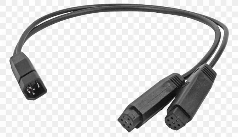 Y-cable Transducer Electrical Cable Fish Finders Ethernet, PNG, 2487x1443px, Ycable, Adapter, Auto Part, Cable, Communication Accessory Download Free