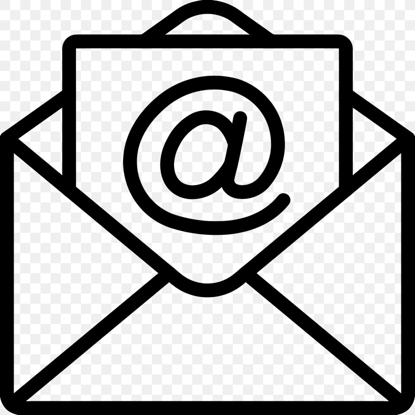Email Icon - Email Envelope Icon With At Symbol PNG
