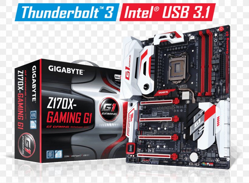 Intel Gigabyte Technology LGA 1151 Gigabyte GA-Z170X Gaming Motherboard, PNG, 1000x733px, Intel, Atx, Brand, Computer Cooling, Computer Hardware Download Free