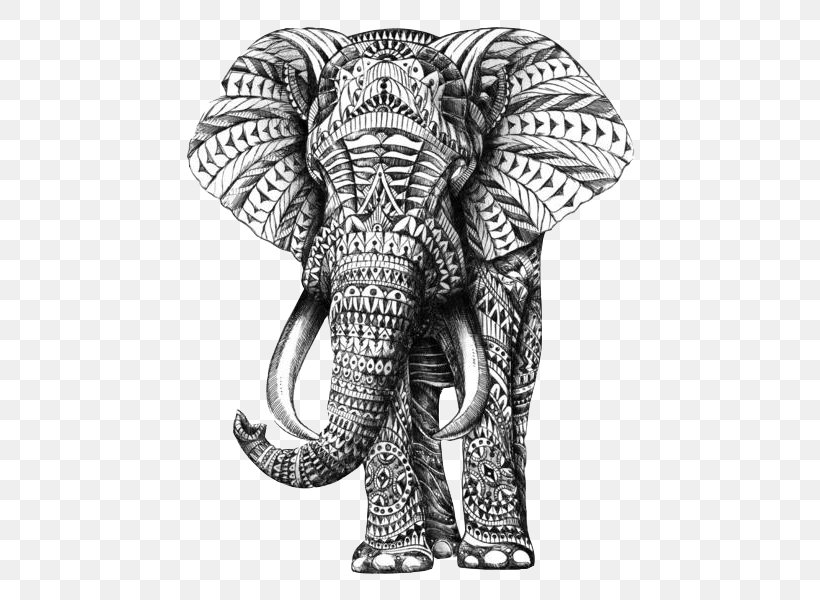 Indian Elephant Drawing Ornament Sketch, PNG, 523x600px, Indian Elephant, African Elephant, Art, Asian Elephant, Black And White Download Free