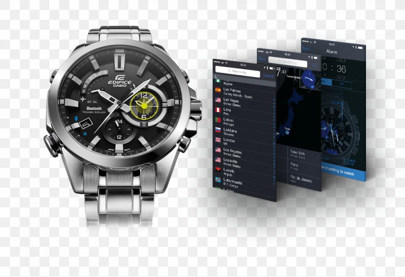 Casio EDIFICE TIME TRAVELLER EQB-501 Watch Clock Tough Solar, PNG, 1017x697px, Casio Edifice Time Traveller Eqb501, Bluetooth, Brand, Casio, Casio Edifice Download Free