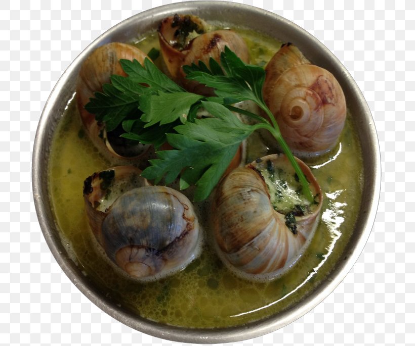 Escargot Clam Snail Recipe, PNG, 695x685px, Escargot, Clam, Cuisine, Dish, Food Download Free