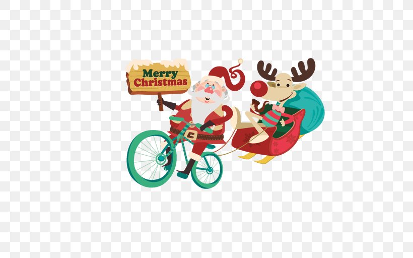 Santa Claus Christmas Bicycle Clip Art, PNG, 512x512px, Santa Claus, Bicycle, Christmas, Christmas Decoration, Christmas Ornament Download Free