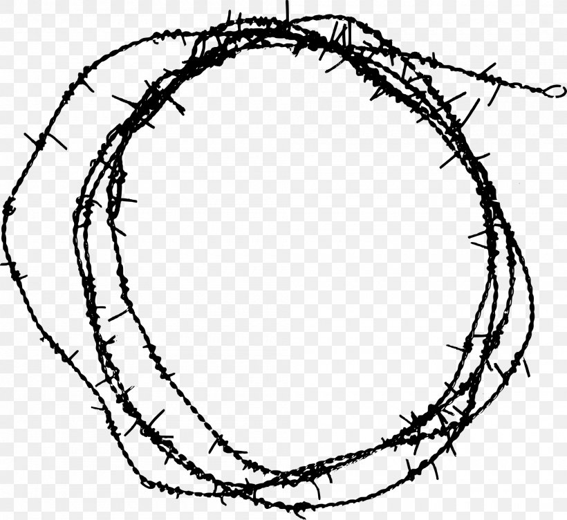 Barbed Wire Circle Barbed Tape Chain-link Fencing, PNG, 2000x1835px, Barbed Wire, Art, Barbed Tape, Black And White, Branch Download Free