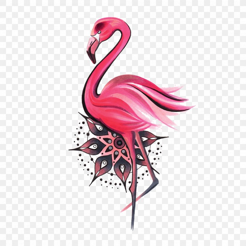 Mandala Water Bird Greater Flamingo Symbol, PNG, 2000x2000px, Mandala, Abziehtattoo, Beak, Bird, Body Jewelry Download Free