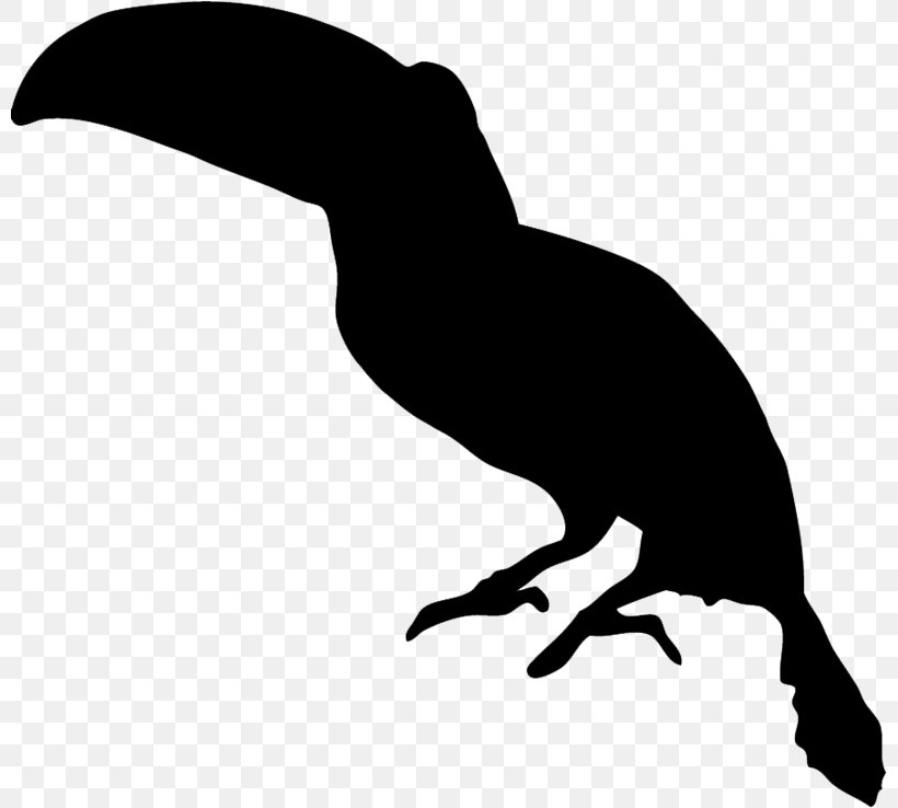 Bird Toucan Silhouette Clip Art, PNG, 800x738px, Bird, Animal, Beak, Black And White, Fauna Download Free