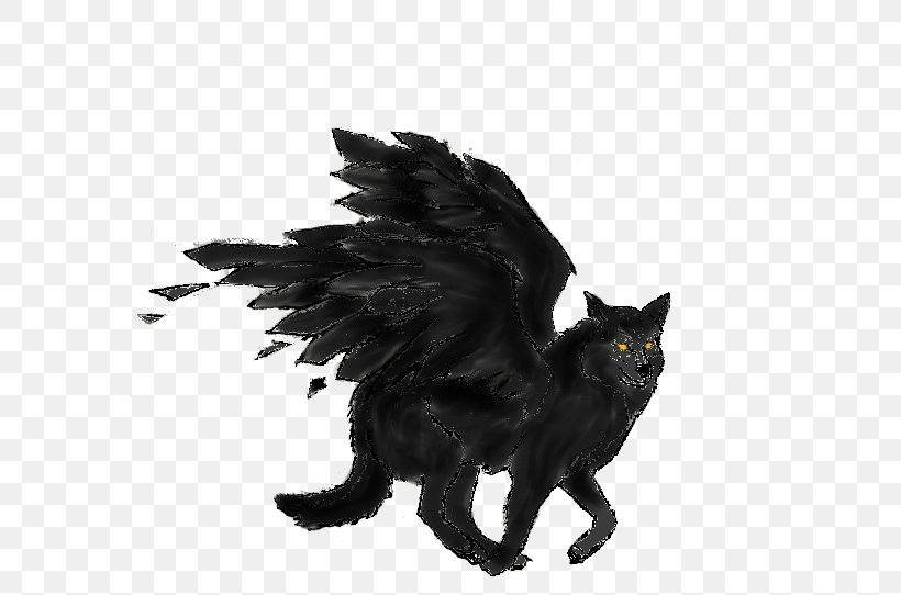 Cat Dog Wing Black Wolf, PNG, 640x542px, Cat, Animal, Black, Black And White, Black Cat Download Free