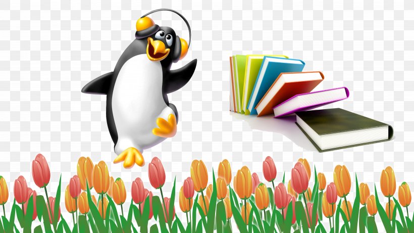 Penguin, PNG, 5334x3000px, Penguin, Beak, Bird, Flightless Bird, Flower Download Free