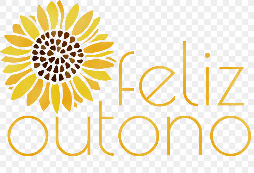 Logo Common Sunflower Free Cricut, PNG, 3000x2045px, Feliz Outono, Common Sunflower, Cricut, Free, Happy Autumn Download Free