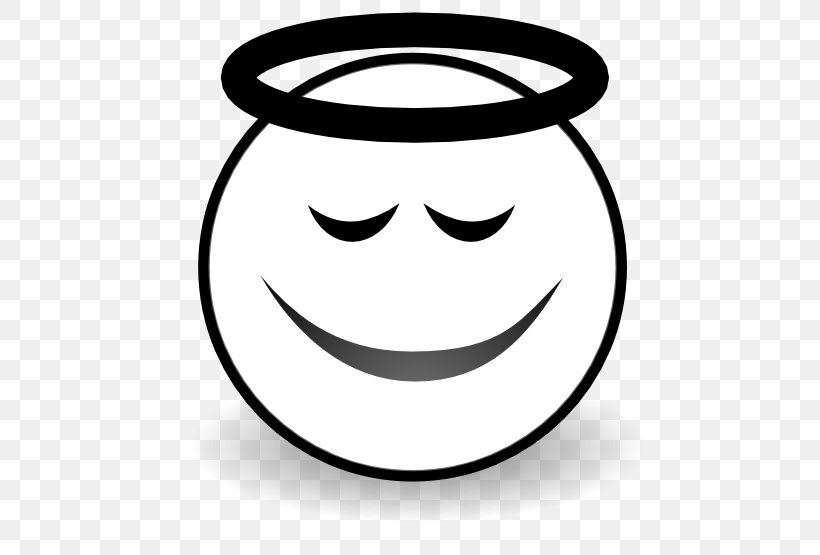 Smiley Black And White Emoticon Clip Art, PNG, 555x555px, Smiley, Angel, Black And White, Coloring Book, Emoticon Download Free