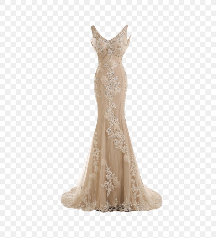 Wedding Dress Evening Gown Ball Gown Train, PNG, 719x905px, Wedding Dress, Ball Gown, Beige, Boat Neck, Bridal Clothing Download Free