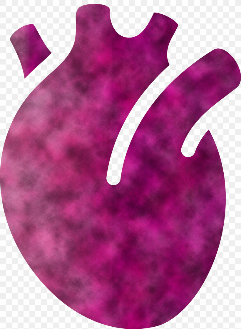 Heart Organ, PNG, 2192x3000px, Heart Organ, Magenta, Pink, Purple, Violet Download Free