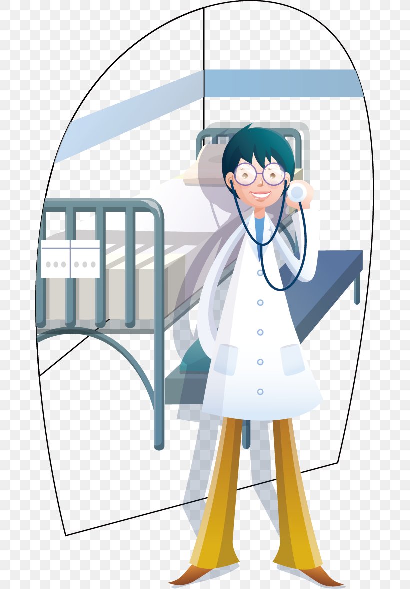 Stethoscope Physician Cartoon Illustration, PNG, 678x1178px, Watercolor, Cartoon, Flower, Frame, Heart Download Free