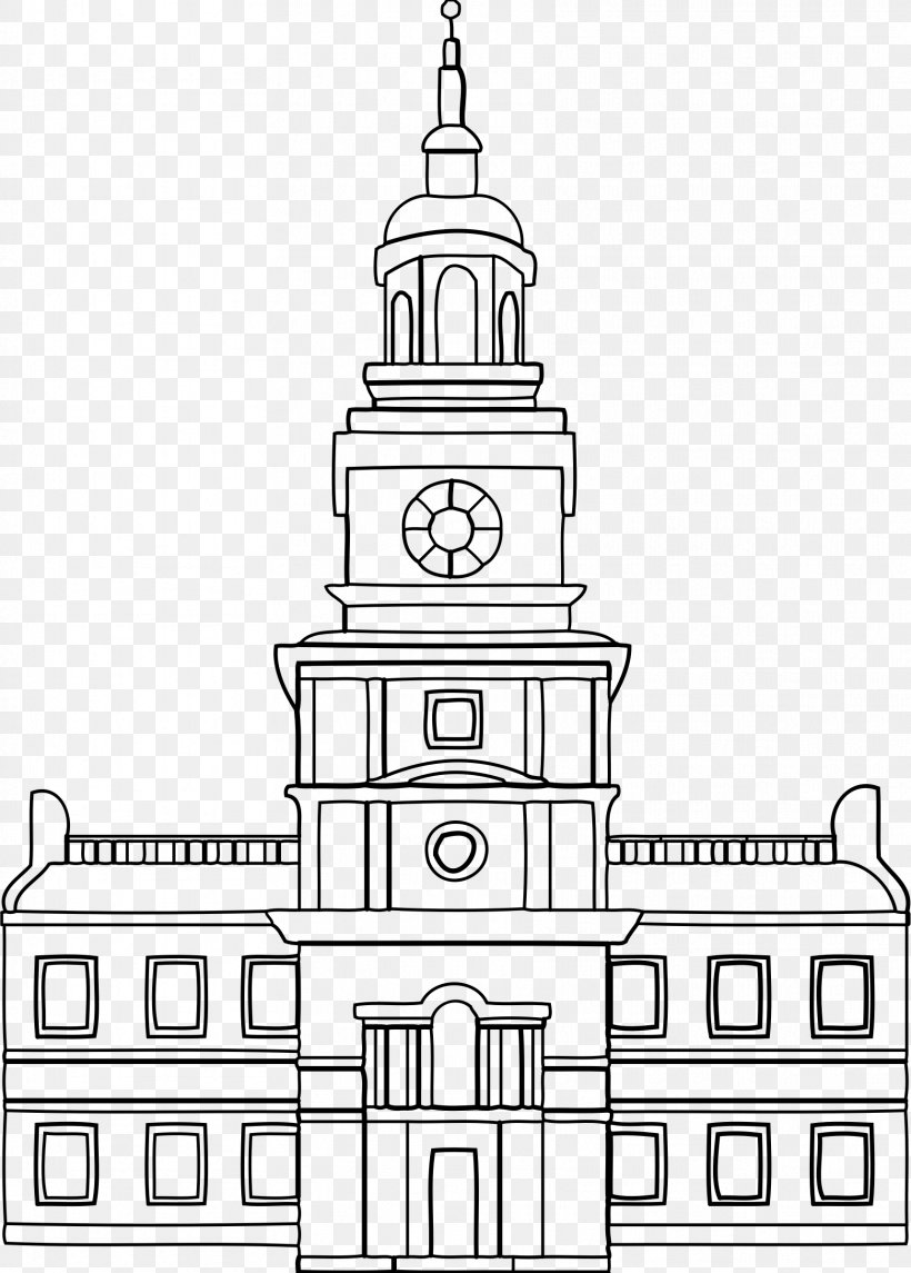 Independence Hall City Hall Clip Art, PNG, 1718x2400px, Independence Hall, Area, Art, Black And White, Building Download Free