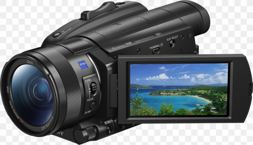Sony FDR-AX700 4K Camcorder High-dynamic-range Imaging Sony Camcorders Handycam, PNG, 1200x689px, 4k Resolution, Camcorder, Camera, Camera Accessory, Camera Lens Download Free