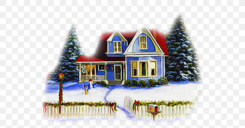 Home House Property Tree Christmas Eve, PNG, 600x428px, Home, Building, Christmas Eve, Cottage, House Download Free