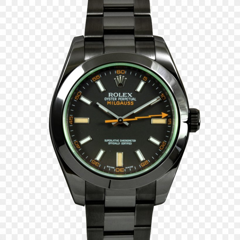 Watch Rolex Milgauss Rolex Sea Dweller Bracelet, PNG, 1000x1000px, Watch, Black Leather Strap, Bracelet, Brand, Diamondlike Carbon Download Free