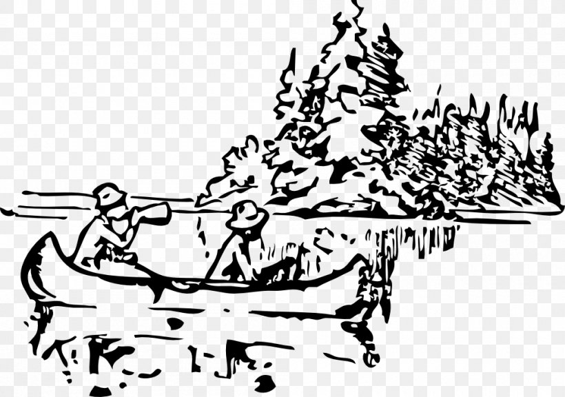 Canoeing Clip Art, PNG, 1000x703px, Canoe, Area, Art, Artwork, Black And White Download Free