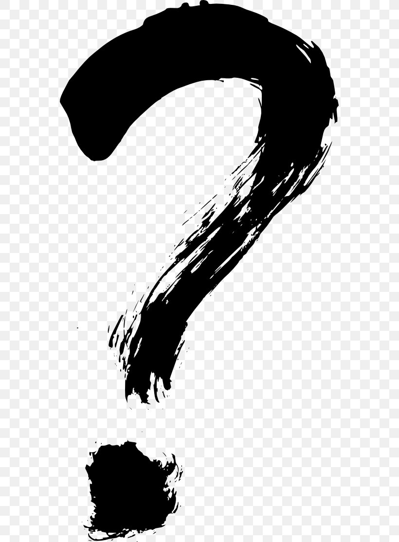 Question Mark Paintbrush Clip Art, PNG, 573x1114px, Question Mark, Black, Black And White, Brush, Ink Download Free