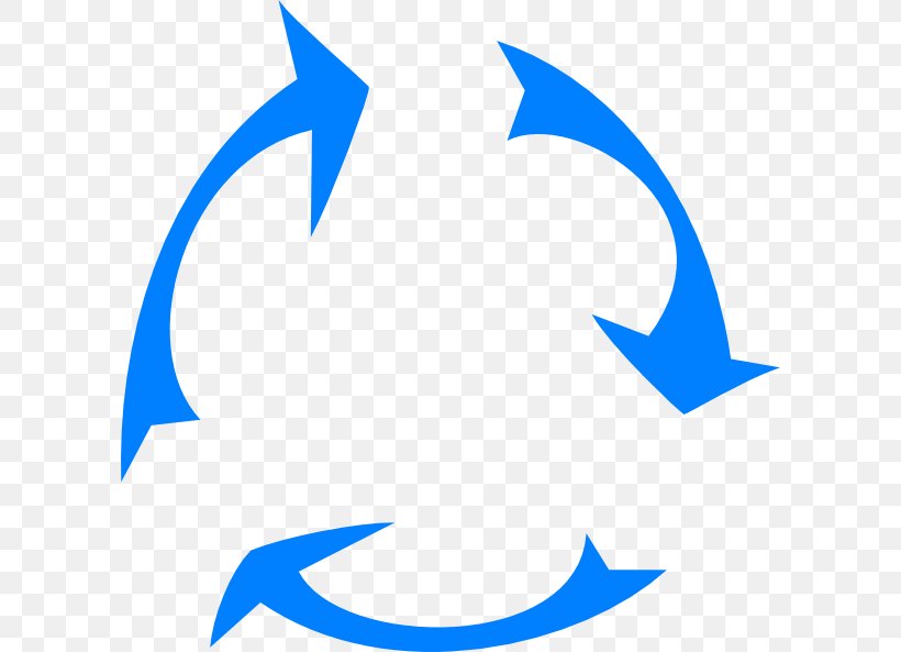 Blue Recycling Symbol Clip Art, PNG, 600x593px, Blue, Area, Dumpster, Marine Mammal, Recycling Download Free