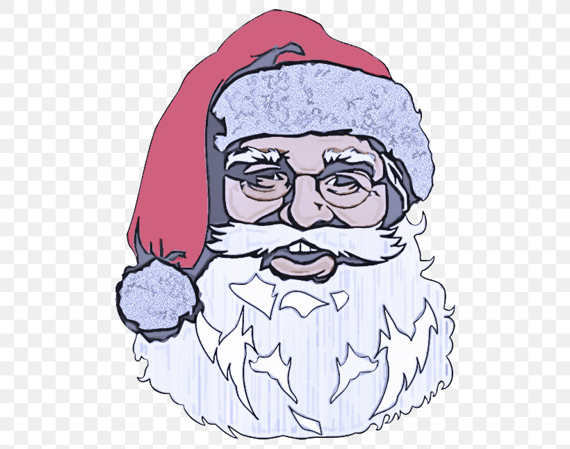 Santa Claus, PNG, 500x646px, Facial Hair, Beard, Cartoon, Glasses, Hair Download Free