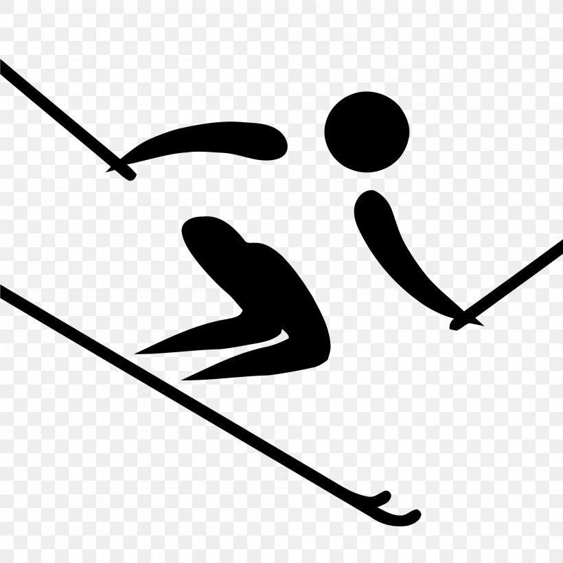 Alpine Skiing At The Winter Olympics Winter Olympic Games Cross-country Skiing Clip Art, PNG, 2000x2000px, Winter Olympic Games, Alpine Skiing, Black And White, Brand, Championship Download Free