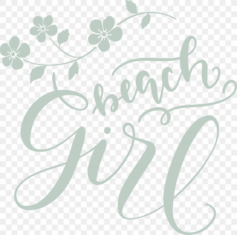 Beach Girl Summer, PNG, 3000x2987px, Beach Girl, Calligraphy, Flower, Geometry, Line Download Free