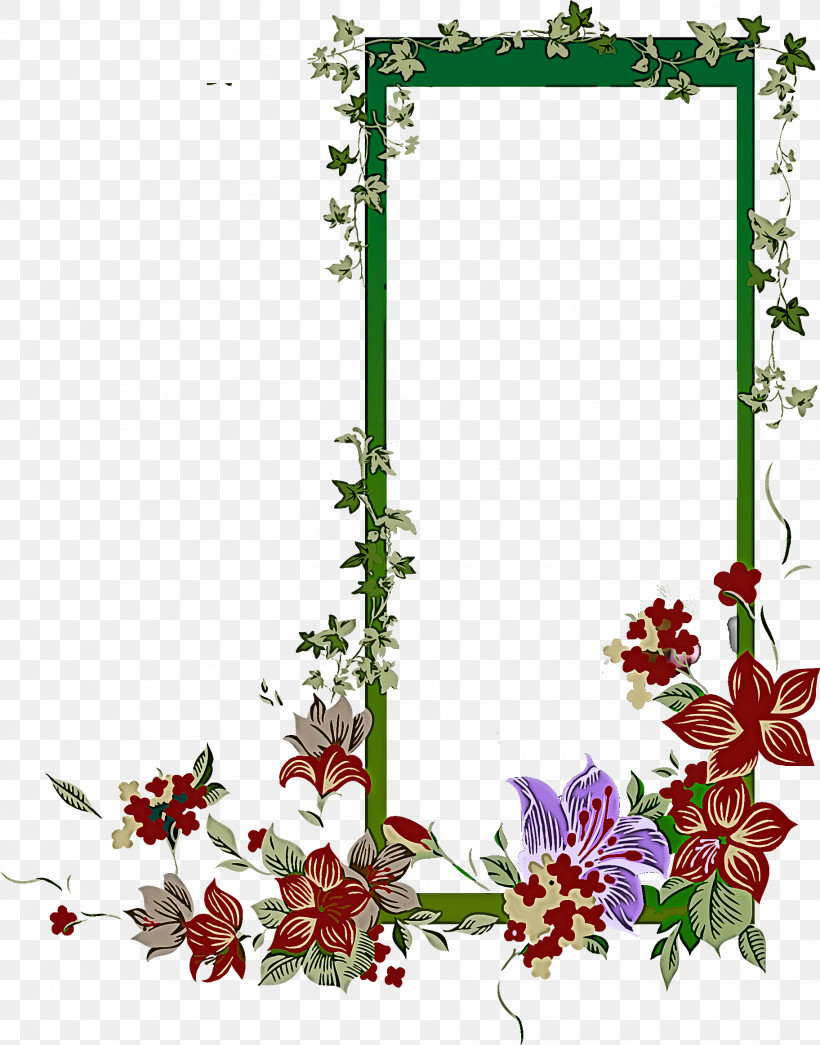 Flower Rectangle Frame Floral Rectangle Frame, PNG, 1824x2326px, Flower Rectangle Frame, Floral Rectangle Frame, Flower, Picture Frame, Plant Download Free