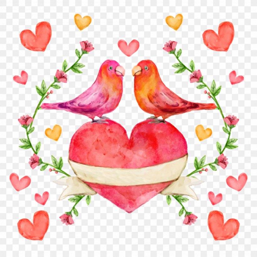 Lovebird Watercolor Painting, PNG, 2001x2001px, Watercolor Painting, Art, Clip Art, Coreldraw, Floral Design Download Free