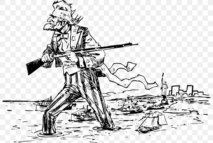 Uncle Sam Firearm United States Clip Art, PNG, 800x550px, Uncle Sam, Artwork, Bing Images, Black And White, Cold Weapon Download Free