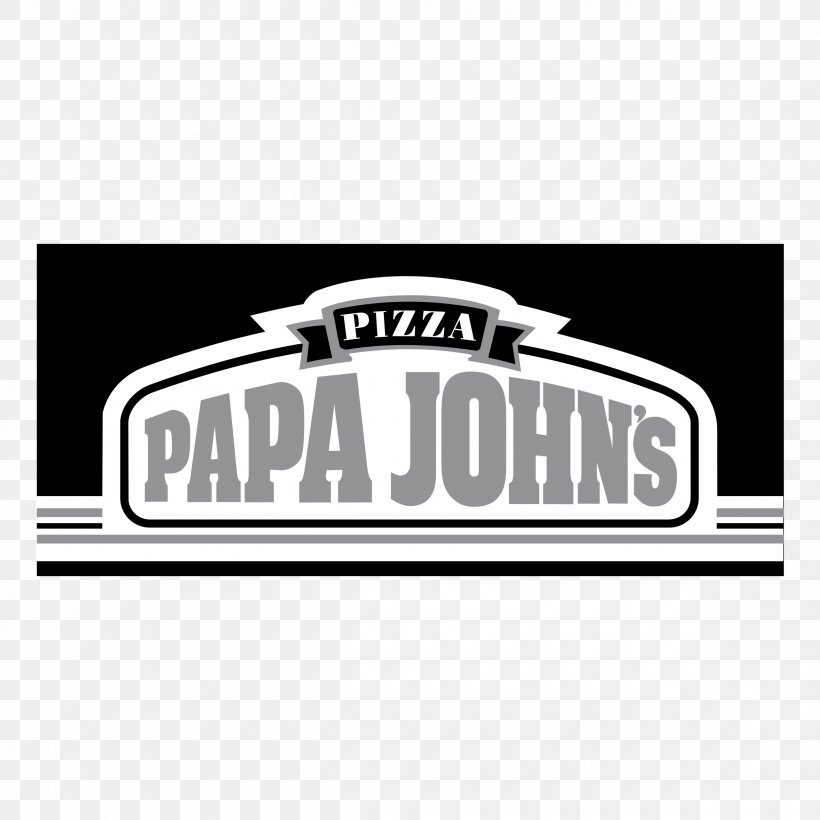 Papa John's Pizza Logo Vector Graphics Vehicle License Plates, PNG, 2400x2400px, Pizza, Automotive Design, Automotive Exterior, Black And White, Brand Download Free