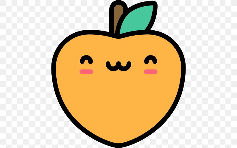 Food Peach, PNG, 512x512px, Food, Cooking, Heart, Peach, Smile Download Free