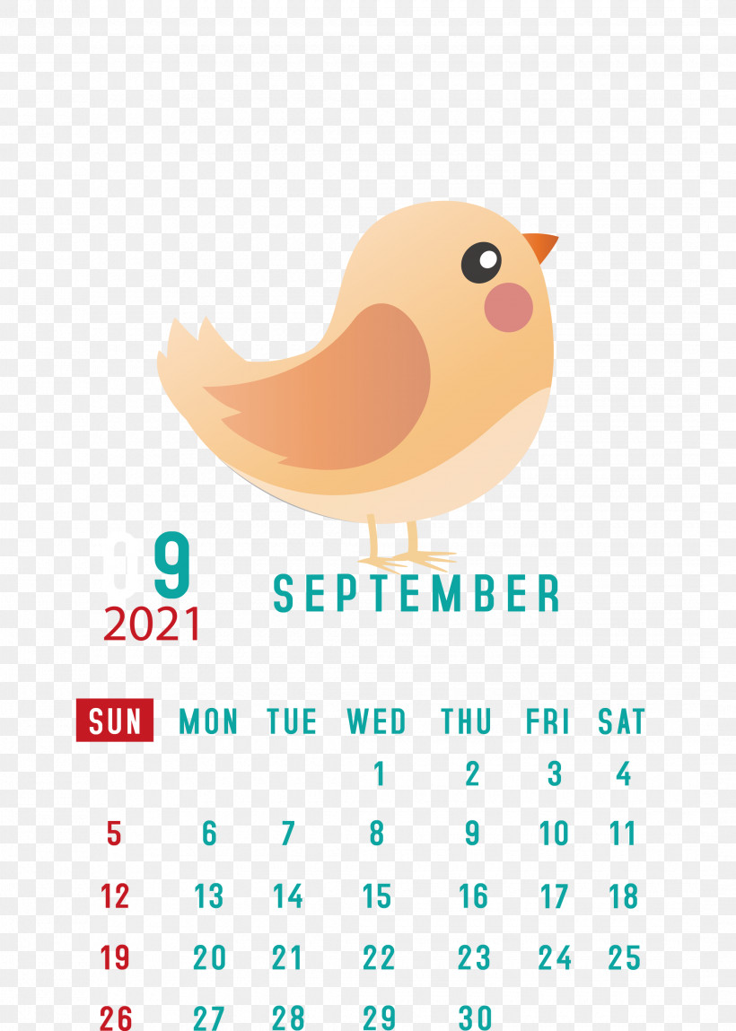 September 2021 Printable Calendar September 2021 Calendar, PNG, 2140x3000px, September 2021 Printable Calendar, Beak, Birds, Line, Logo Download Free