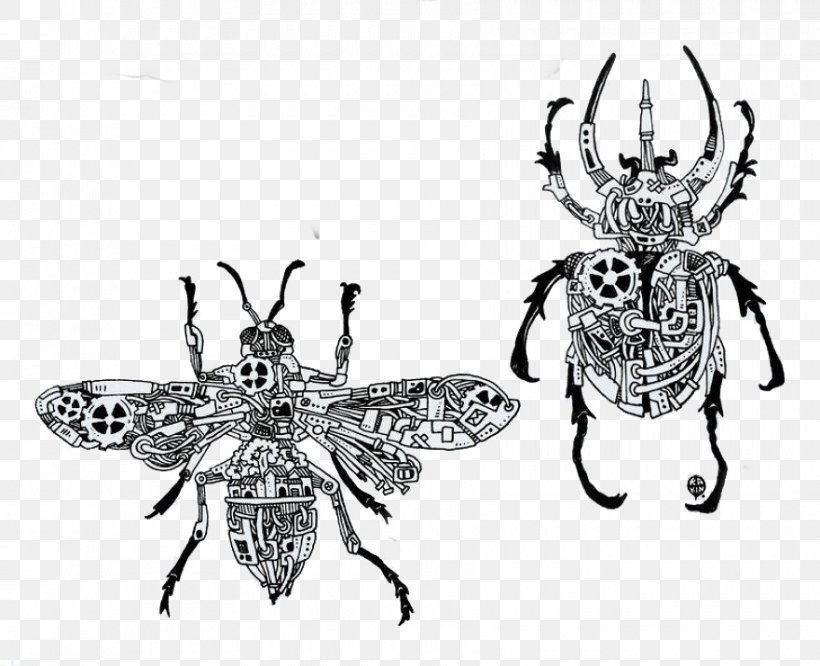Artist Drawing Steampunk Illustration, PNG, 880x715px, Artist, Art, Arthropod, Bee, Black And White Download Free