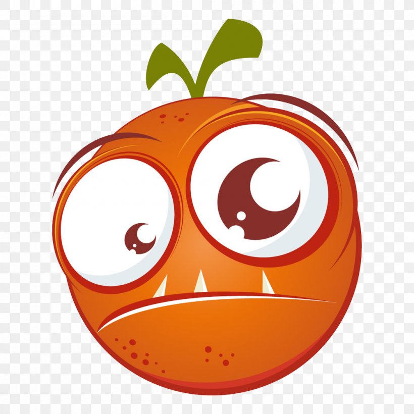 Cartoon Orange Royalty-free Illustration, PNG, 1000x1000px, Cartoon, Drawing, Emoticon, Food, Fruit Download Free