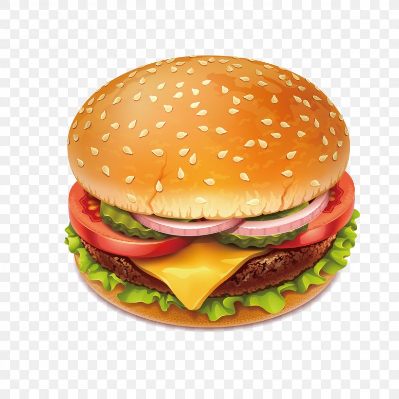 Hamburger Cheeseburger Slider Veggie Burger Onion Ring, PNG, 2126x2126px, Hamburger, American Food, Big Mac, Breakfast Sandwich, Buffalo Burger Download Free