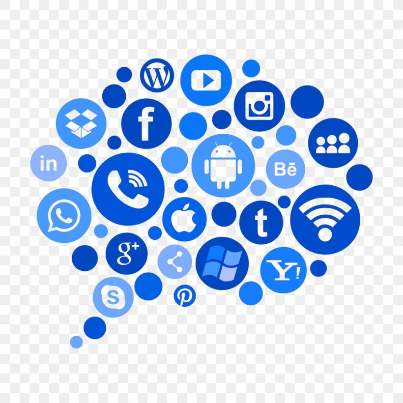 Social Media Marketing Digital Marketing Digital Media, PNG, 1000x1000px, Social Media, Advertising, Area, Blue, Business Download Free