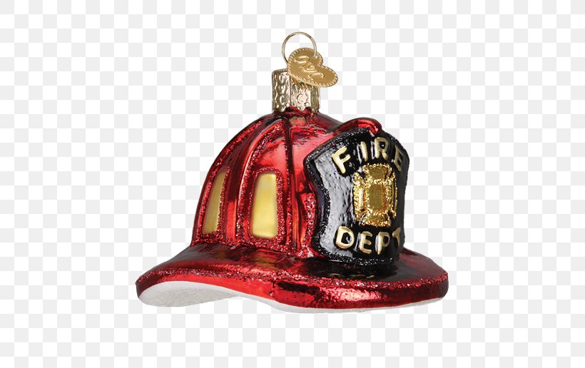 Christmas Ornament Firefighter Fire Station Gift Fire Hydrant, PNG, 516x516px, Christmas Ornament, Baseball Cap, Bunker Gear, Cap, Christmas Download Free